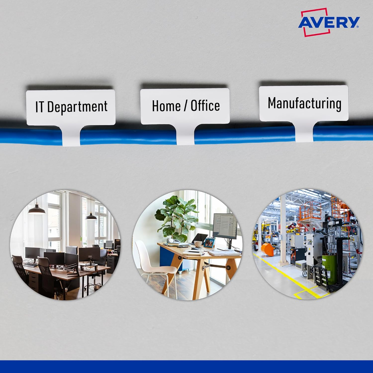 Avery Durable Organisation & Storage Tags - Organisation Stickers - Home Storage & Organisation - White, 40 X 60 Mm, 24 Labels / 4 Sheets (39032) image number 4