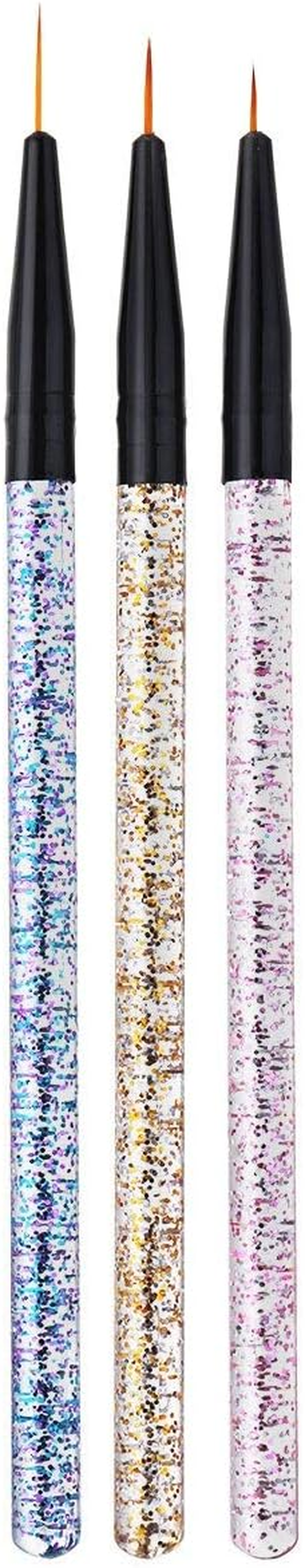 3Pcs Nail Art Painting Pen 3D Tips DIY Acrylic Brushes Drawing Flower Line Grid Manicure Tool 7/9/11Mm Zhengpingpai image number 5