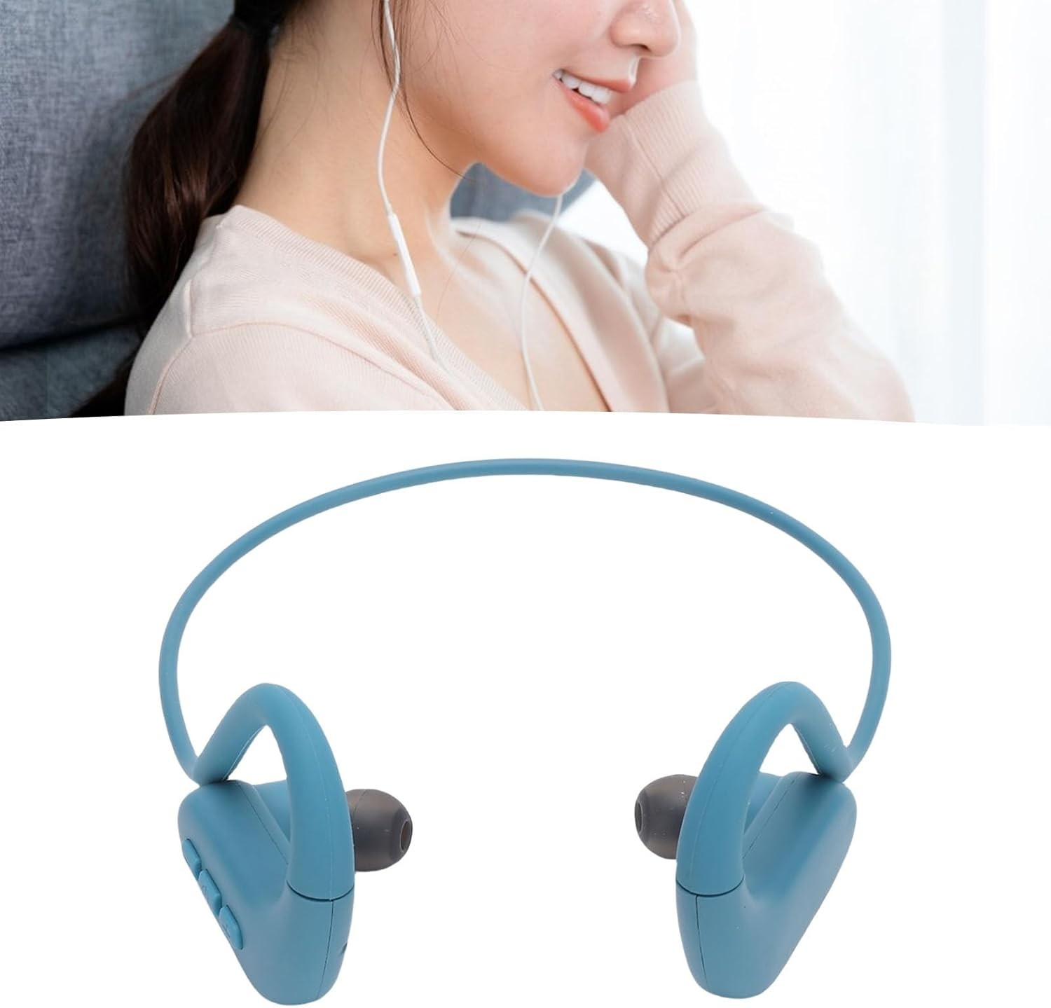 Plyisty Swimming Headphones, IPX8 Waterproof Open Earphones, Bluetooth 5.4 Wireless, 8GB MP3 Player, Bone Conduction Sport Earbuds for Running Cycling Fitness image number 1