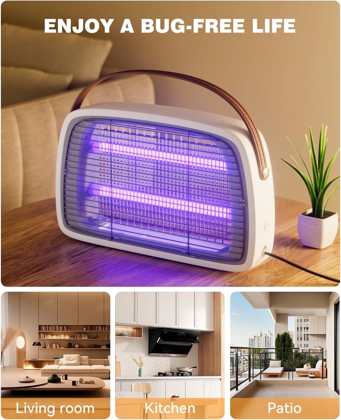 Mosiller Bug Zapper Electric Fly Killer - 4200V Mosquito Killer LED Lamp, Hangable Fly Repellent and Insect Killer, Durable Mozzie Trap, Fruit Fly Zapper for Indoor Outdoor Garden Home Office image number 2