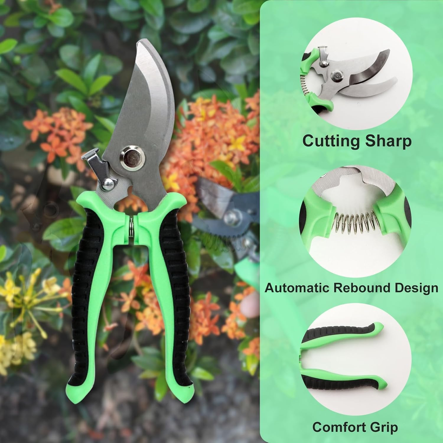 Generic 4 Pack Garden Pruning Shears, Stainless Steel Bypass Pruning Shears, Multicolor, 35Mm Cutting Width, Ideal for Gardening image number 5