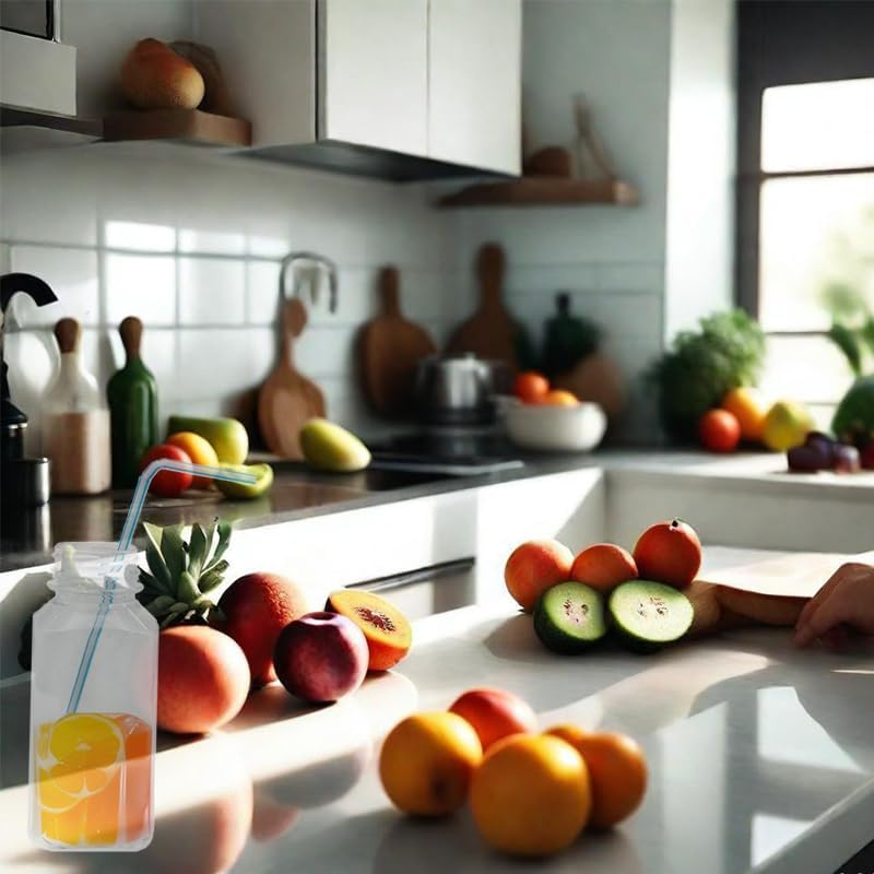 20 Pack 8Oz 250Ml Reusable Empty Plastic Juice Bottles with Leak-Proof Caps Lids, Clear Homemade Water Bottle, Label，Recyclable Drink Bulk Containers for Juicing, Smoothie, Milk and Other Beverages image number 6