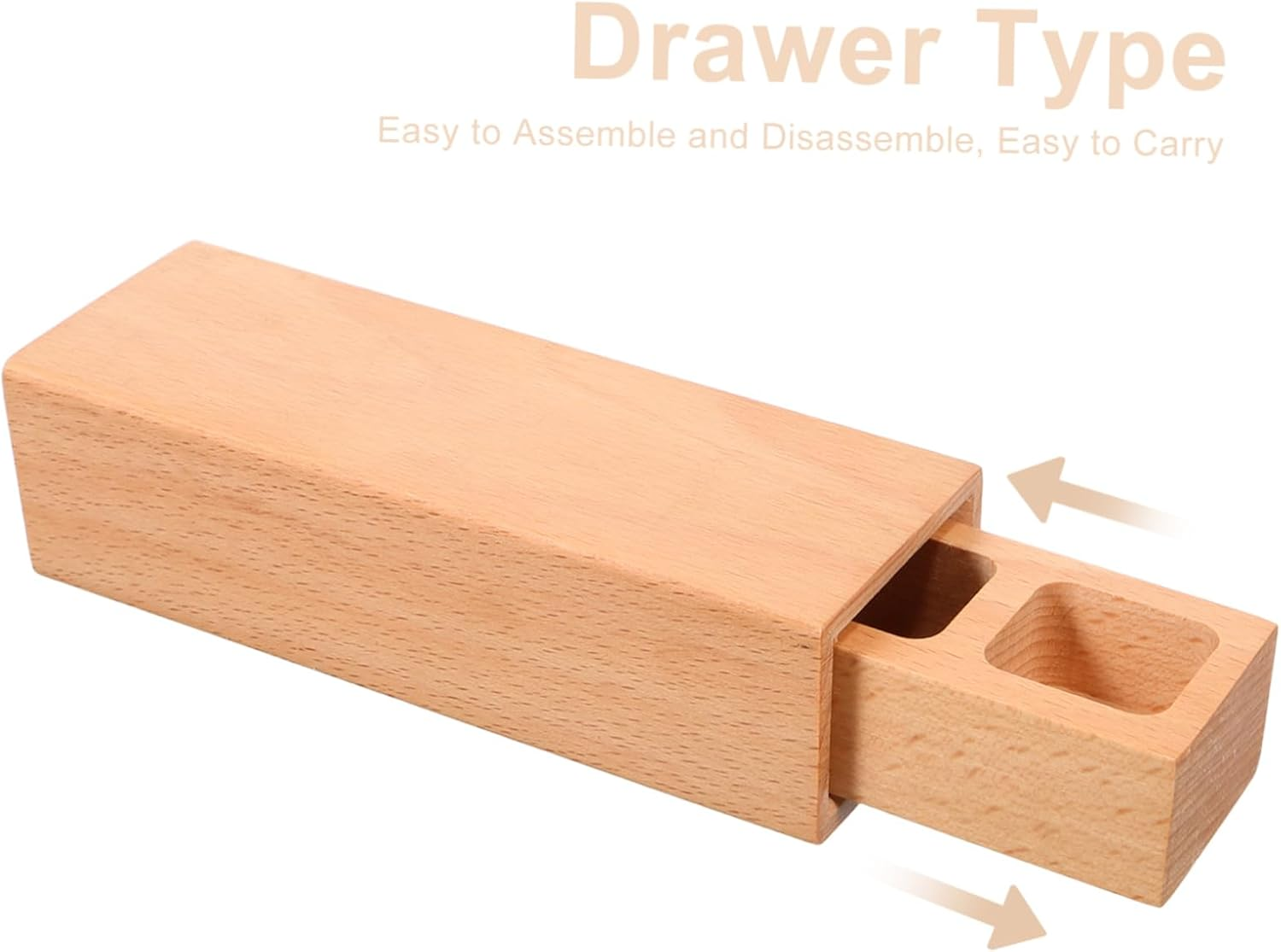 VILLFUL Organizer Box for Stamps Medals Wood Decorative Storage Square Shape Sliding Lid Craft Supplies image number 6