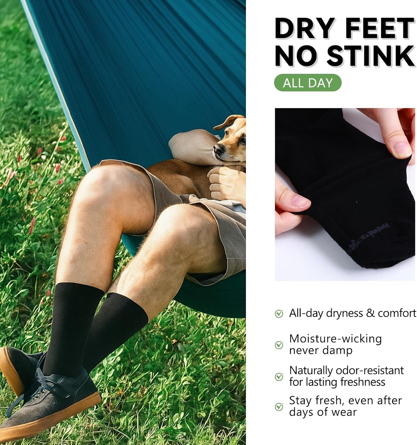 Merino Protect Thin Merino Wool Crew Sock for Men Women Lightweight Hiking Socks Soft Mid Calf Dress Socks 4 Pack image number 6