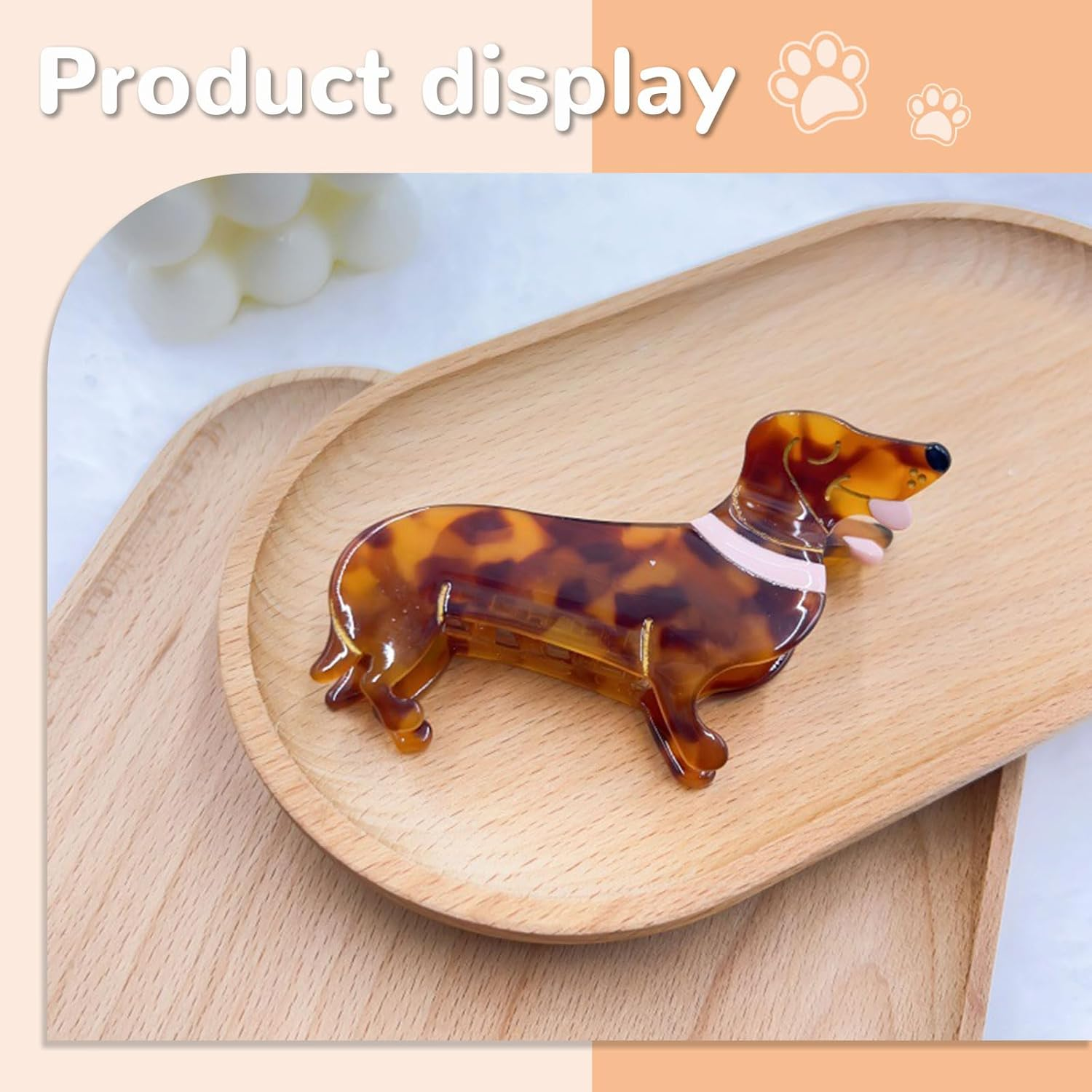Lunarcharm Hair Clips, Dachshund Hair Clip with Gift Box, Animal Hair Clips, Dachshund Hair Clip, Dog Dachshund Acetate for Girls, Cute Hair Clip Dachshund, Multicoloured, Large image number 4