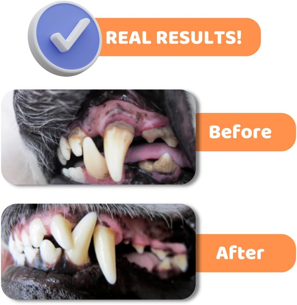 Dog Toothbrush with Toothpaste | Approved Dog Dental Kit | One Triple Headed Deep Cleaning Toothbrush for Dogs + Two 100% Natural Toothpaste + Two Finger Brushes | Freshen Breathe & Remove Plaque image number 4