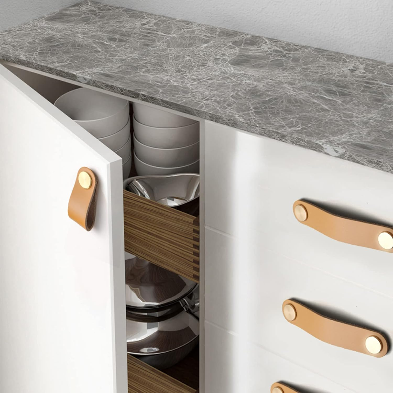 Picheng Faux Leather Strap: 1 Inch Wide 100 Inches Long Leather Strips Soft Leather for DIY Craft Projects Leather Belt Strap Pet Collars Traction Ropes Tooling (Apricot) - Apricot image number 6