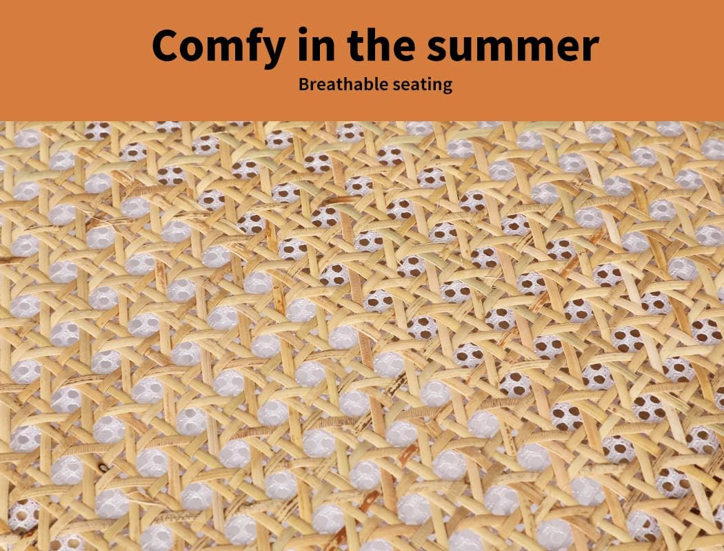 LEVEDE Wooden Dining Chairs, Set of 2 Reading Seating with Breathable Rattan Seat, Casual Cafe Chairs for Indoor Outdoor, Home Furniture for Dining Room, Living Room, Camping, Courtyard (Color Oak) image number 4