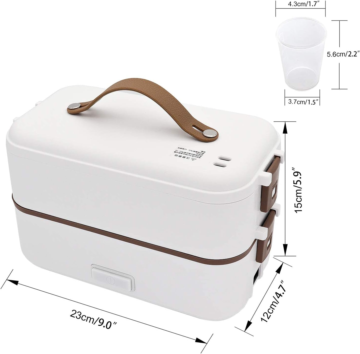 Self Cooking Electric Lunch Box, Portable Food Warmer for Home Office School, 2 Layers 0.8L Mini Rice Cooker Steamer Lunch Box with Removable Stainless Steel Container, Auto Off image number 2