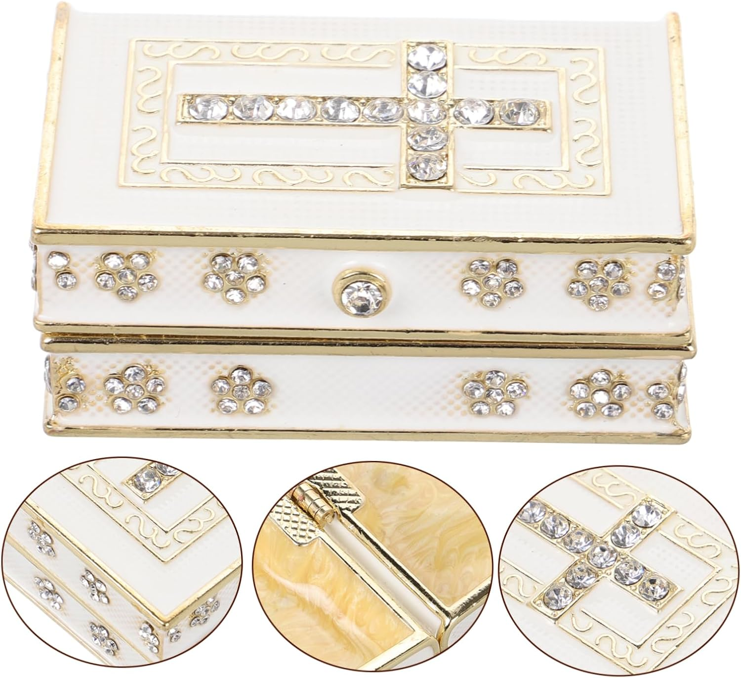 SUPVOX Vintage Book Shaped Storage Box Decorative Key Organizer Jewelry Keepsake Box Unique Simulation Book Design for Bookshelf image number 3