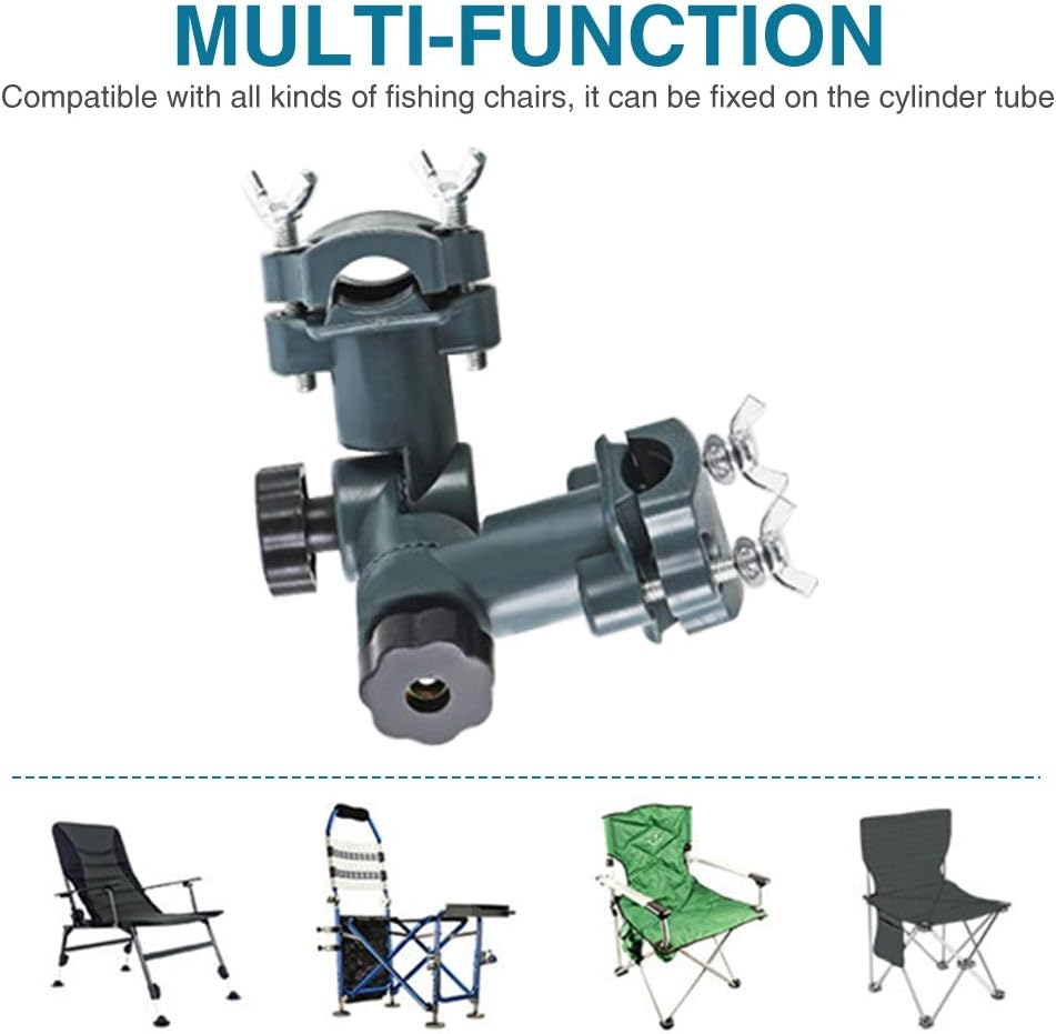 Faddare Fishing Chair Umbrella Stand Bracket, 360 Degree Rotation Adjustable Fishing Rod Holder, Chair Stand Lures Dish/Flashlight Holder, Fishing Pole Bracket Connect image number 1