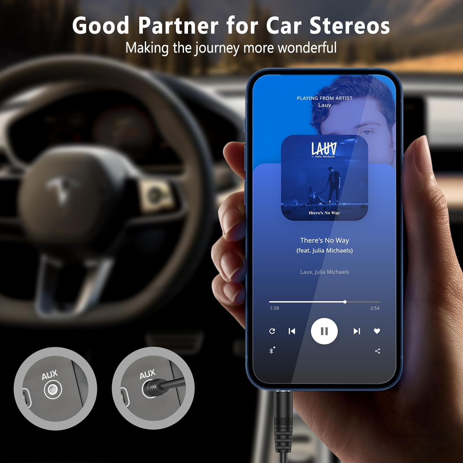 3.5Mm Aux Cable, Hi-Fi Stereo Gold-Plated TRS Male to Male Audio Cord for Car, Home Stereos, Headphones, Iphone, Ipad, Ipod, Samsung Phones, Sony,Echo Dot, Speakers & More (3.3Ft/1M)