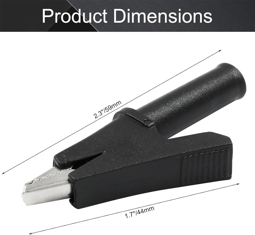 Leanockesa 10Pcs Insulated Alligator Clips with 4Mm Banana Jack, 30A Copper Test Clamps for Electrical Testing, Labs Full Insulated Crocodile Clips Wire Connectors image number 1
