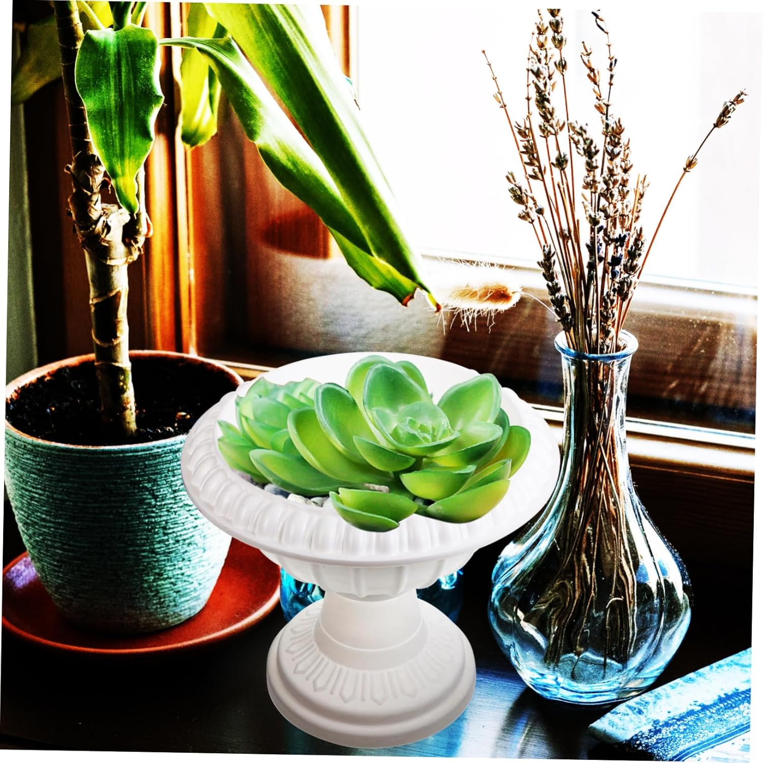 Kisangel Thickened Roman Column Plastic Flower Pot 25Cm Outdoor Garden Planter Multipurpose Plant Nursery Container Suitable for Balcony and Patio Gardening image number 3