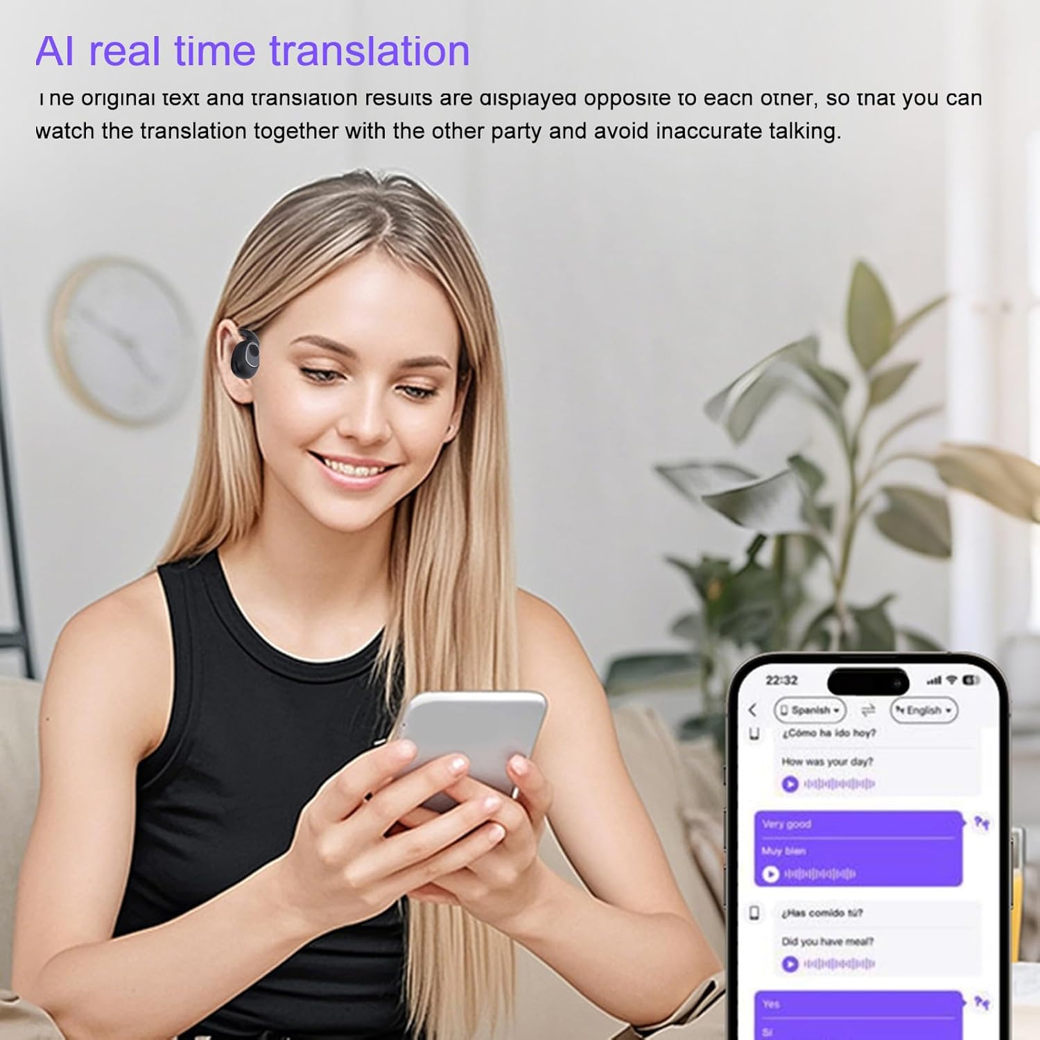 XUMIUZIY Language Translator Earbud, Real Time Translator Headset with 4 Modes, Ergonomic Hi Fi Stereo Sound 80 Languages and 14 Voice Translations for Travel Business image number 4