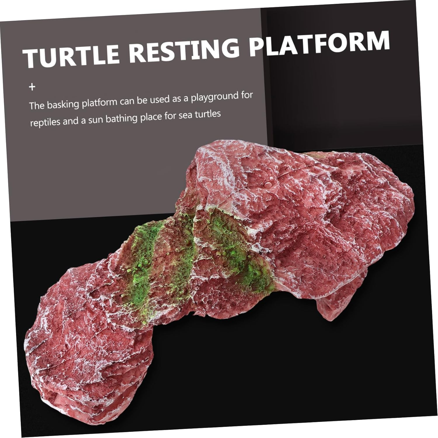 Hohopeti Extra Large Turtle Basking Platform and Climbing Ramp Natural Resin Rock Texture Sturdy Reptile Environment Ornament for Turtle Tanks and Aquatic Terrariums and Tank Decoration