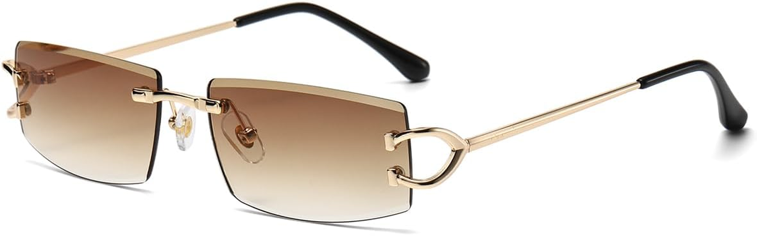 LIGOES Rectangle Sunglasses Metal Fashion Sunglasses Frameless UV400 Lens Sun Protection Glasses