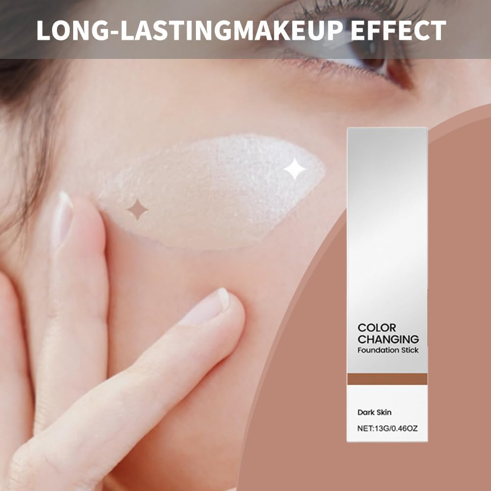 Depehelp Color Changing Cover Cream Stick, Coverage Moisturizing Makeup Base with Detachable Brush, for Quick Daily/Travel Touch-Ups, Fits Various Skin Tones (Natural) - Natural image number 5