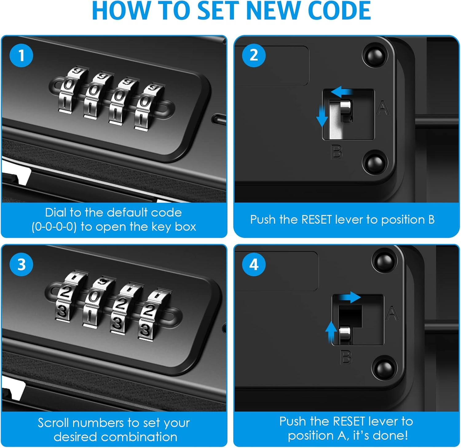 【New Version】Amir Portable Safe Box, Combination Security Case Lockbox with Code, Waterproof Anti-Theft Mini Travel Safe Box with Removable Chain, Security Box for Home,Office - Black image number 1