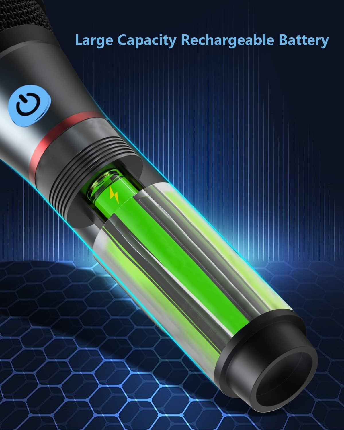 Lococo Wireless Microphone,Uhf Metal Rechargeable Handheld Dynamic Mic with USB Receiver Mute Function for Karaoke Party,Computer,Mobile Phone,Amplifier,Pa System,Singing Machine image number 6