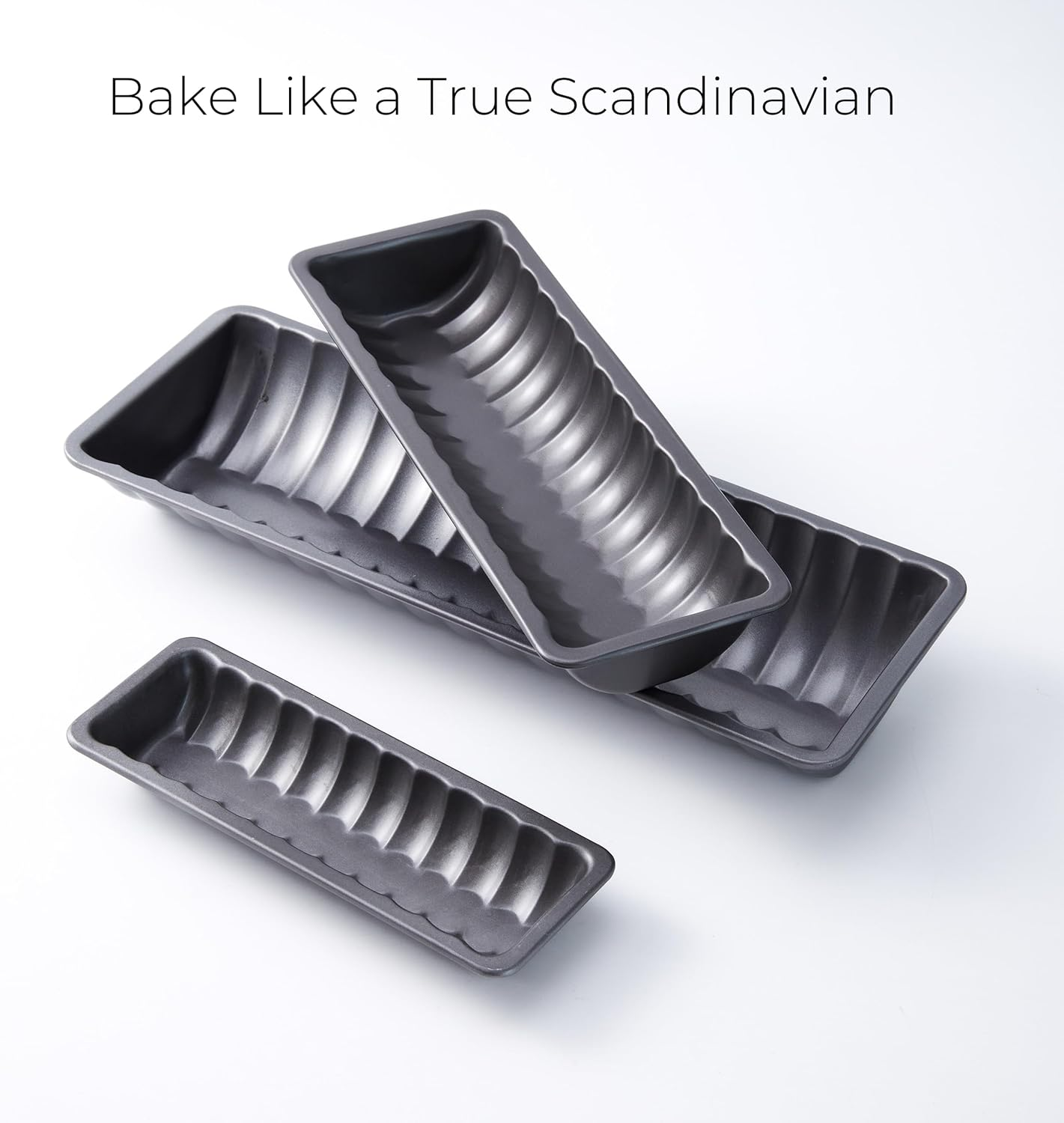 Scandinavian Almond Cake Pan with Recipe &ndash; Set of 3 Non-Stick Carbon Steel Loaf Pans for Swedish & Norwegian Baking, Traditional Almond Cake Mold for Nordic Desserts, Durable & Even-Heat Bakeware image number 6