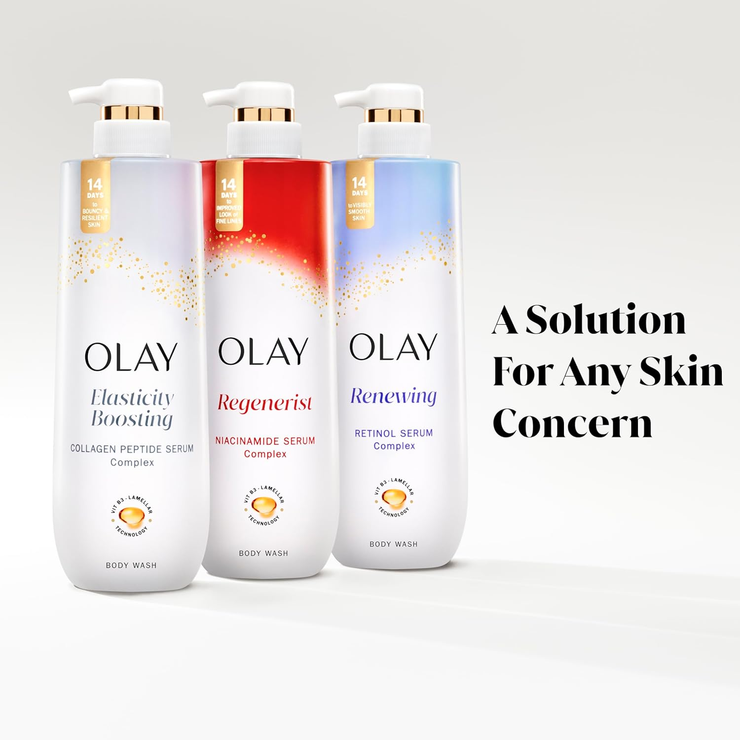 Olay Body Wash for Women, Elasticity Boosting, Collagen Peptide Serum Complex, Renews Moisture, Free of Parabens & Phthalates, Vitamin B3 Lameller Technology, for All Skin Types, 20 Fl Oz (Pack of 4) image number 5