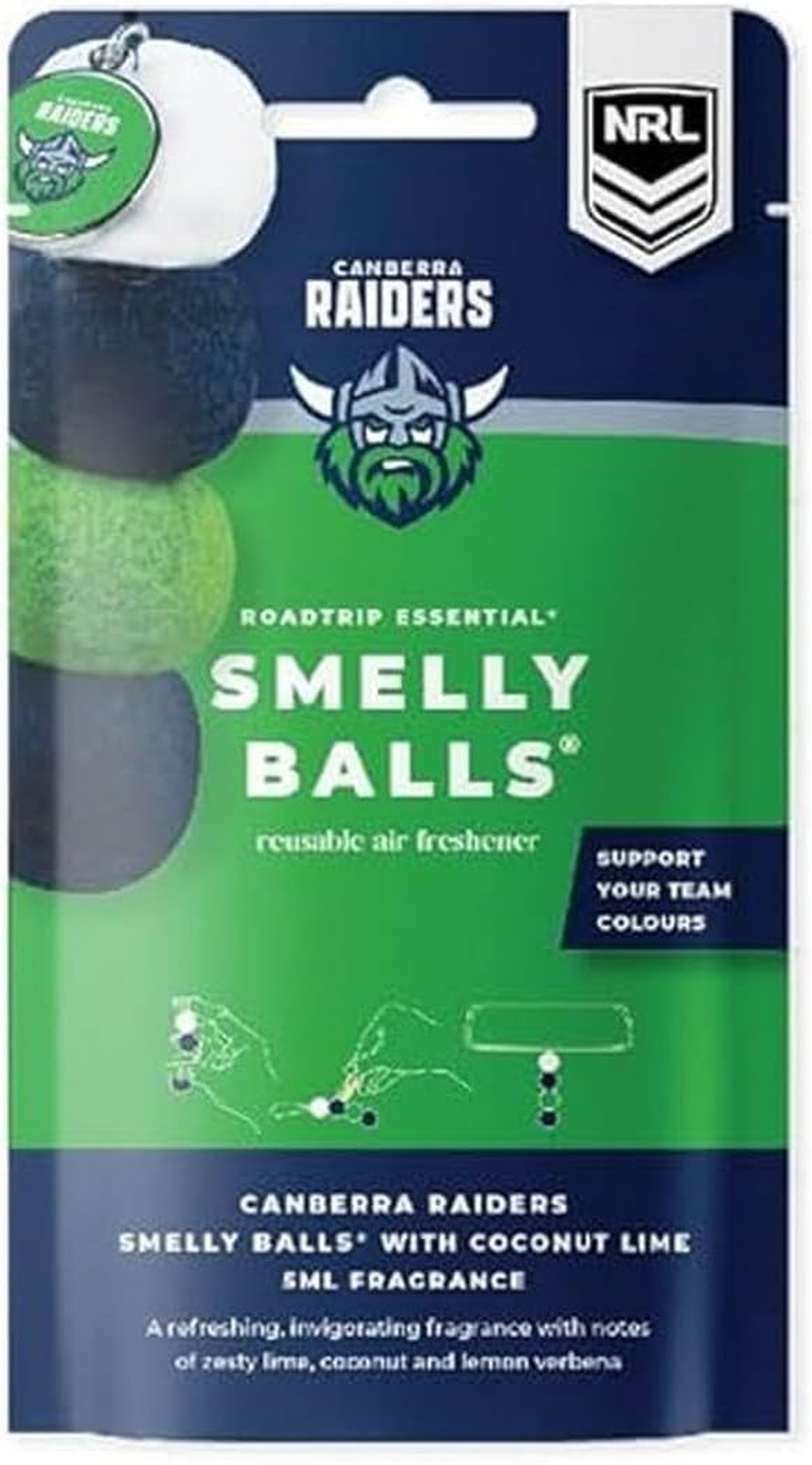 Smelly Balls Canberra Raiders Reusable Car Air Freshener Set