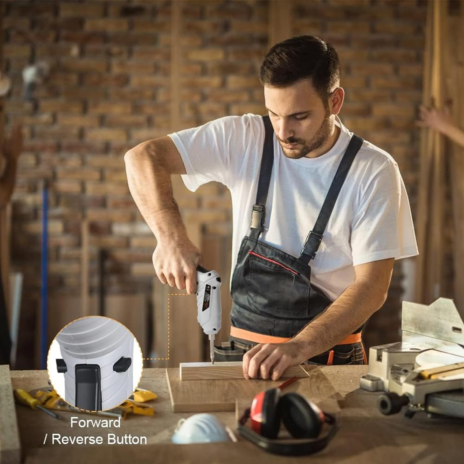 Electric Screwdriver Set, 47 in 1 Rechargeable and Rotatable Cordless Electric Cordless Screwdriver Drill with Built-In LED, 1300Mah for Home Improvement DIY Project image number 3