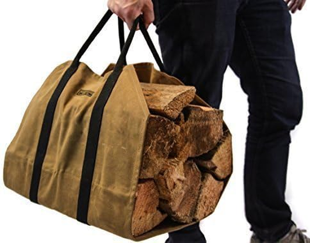 Readywares Waxed Canvas Firewood Carrier, Heavy Dity Firewood Log Carrier, Classic Durable Design image number 6