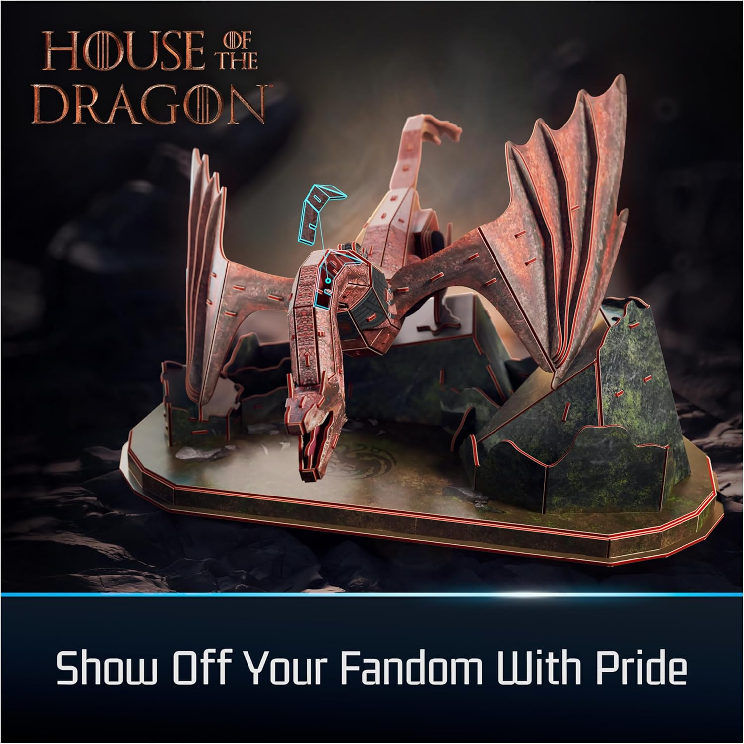 4D Build, House of the Dragon Caraxes Dragon 3D Model Kit 101 Pcs, Desk D&eacute;cor, Game of Thrones Puzzles for Adults, 3D Puzzles for Adults & Teens 12+ image number 1