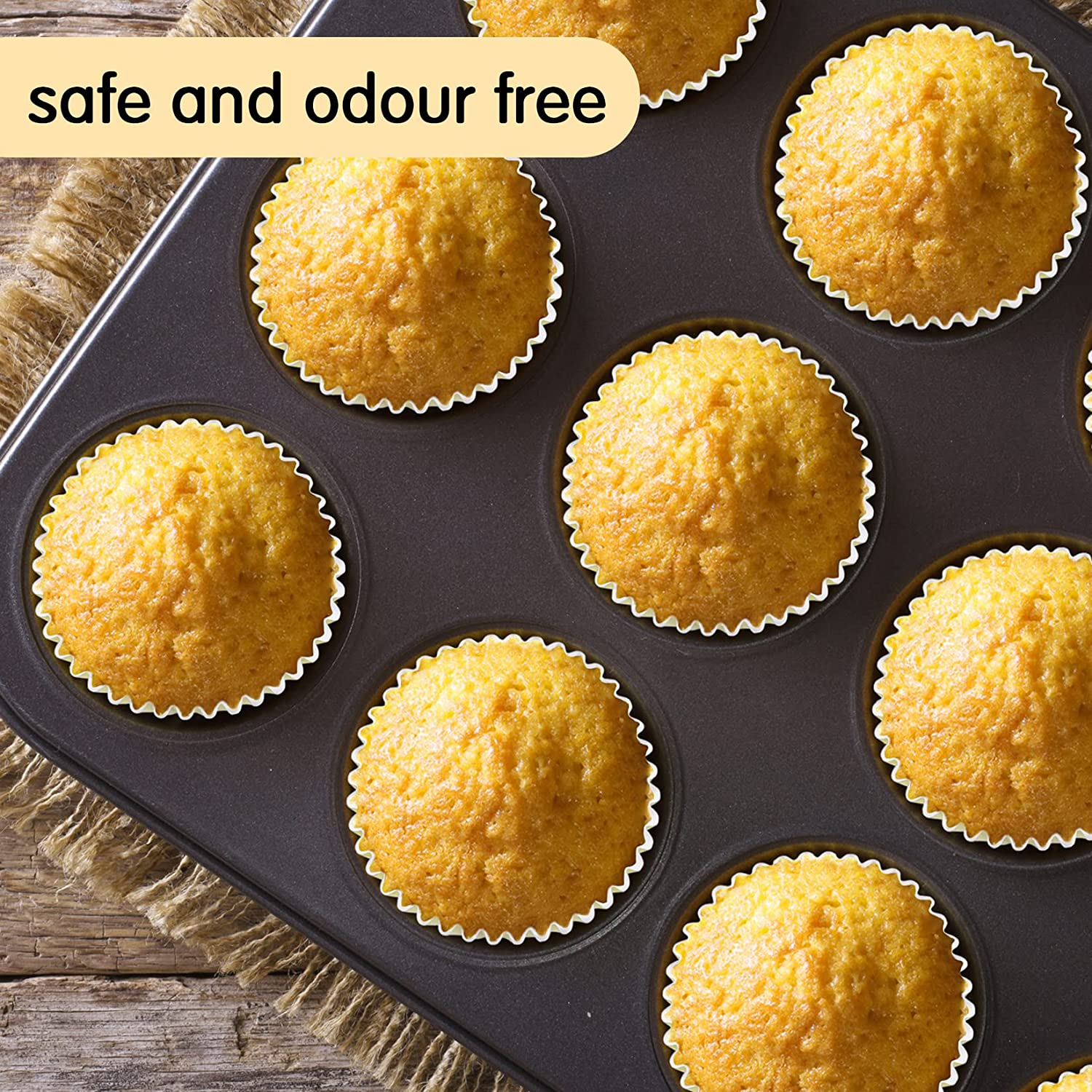 Gold Cupcake Liners, Muffin Liners for Baking, 200 Pcs Greaseproof Cupcake Liners, Standard Size Food Cupcake Papers Baking Cups, Gold Foil Birthday Cupcake Liner for Party image number 5