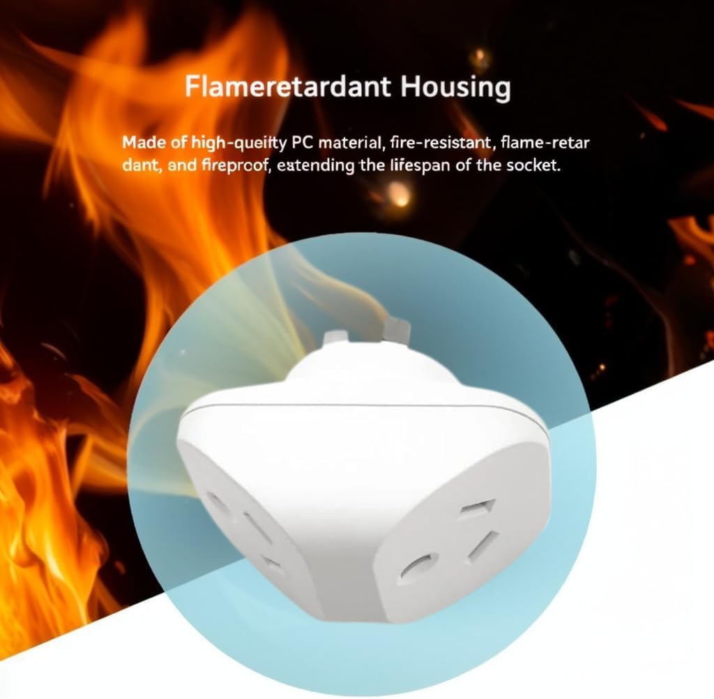 2 Pack Outlet Extender, Double Power Plug, Double Adapter, 1-To-2 Socket Extender, Multi Plug, Cruise Essentials for Home, Hotel, Bedroom image number 6