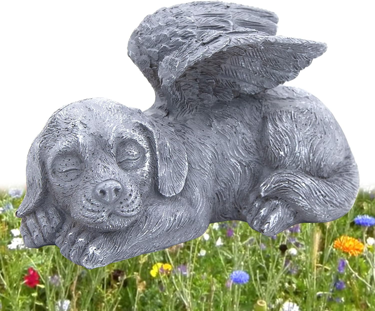 Lhybtm Dog Angel, Sleeping Dog, Sleeping Angel Dog, Grave Ornament for Resin, Angel Wings for Pets, Memorial Stone Heart, Resin Grave Ornament Statue for Home (11.5 X 5.5 X 6.3 Cm) image number 5