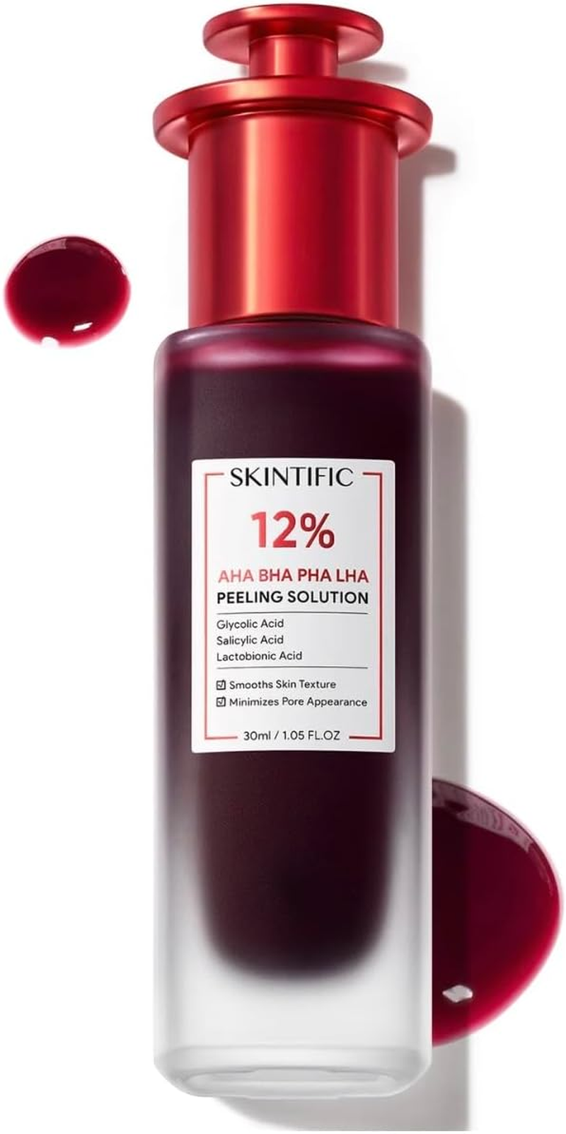 SKINTIFIC 12% AHA BHA PHA LHA Peeling Solution Serum 30Ml