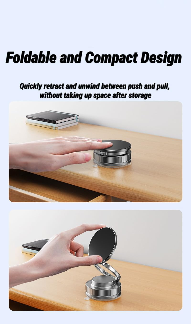 [2025 Upgraded] Mernard Magnetic Phone Holder Mount with Vacuum Suction Base, 360&deg; Rotatable & Foldable Car Phone Mount for Dashboard/Windscreen/Desk image number 3
