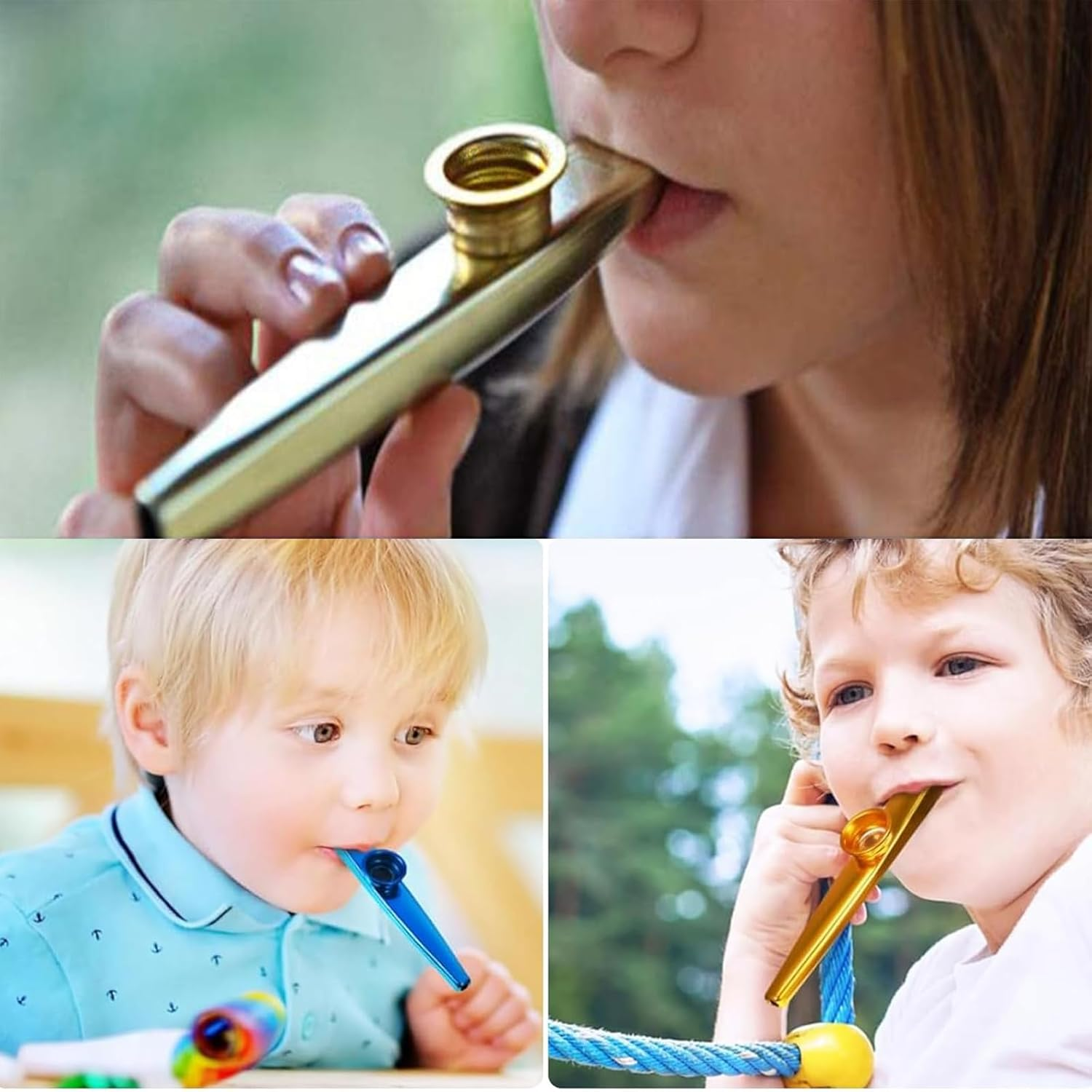 Kazoos Multipack, 6 Pcs Exquisite Kazoo Instrument with 20 Flute Membranes, Kazoo Musical Instruments Used for Instrumental Accompaniment, like Guitar, Violin, Piano image number 6