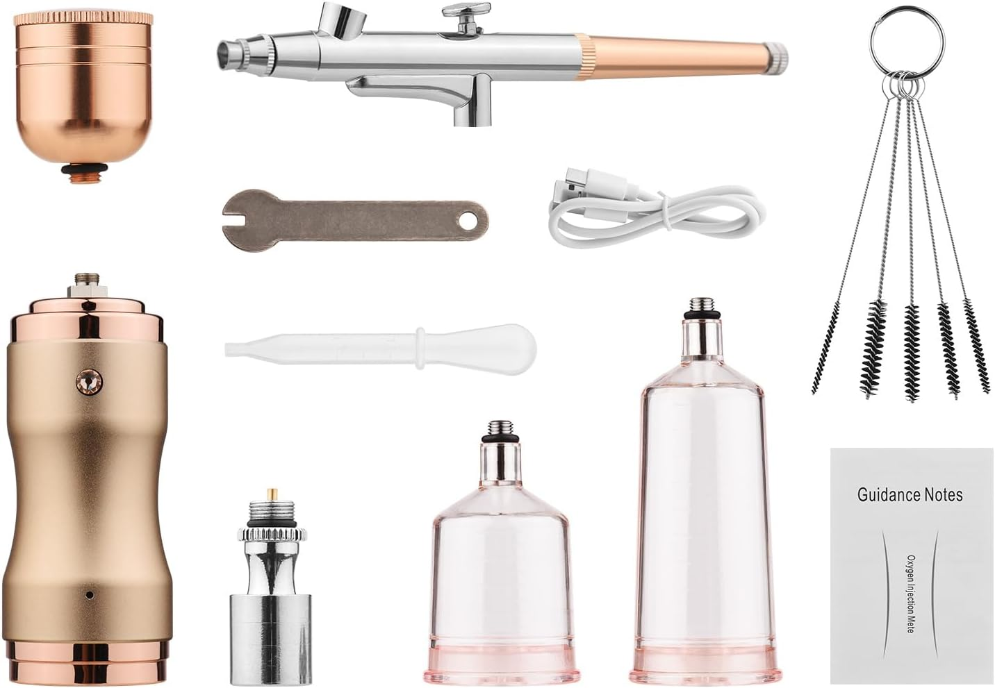 Eacam Portable Airbrush Kit with Compressor Handheld Cordless Air Brush Pen Dual-Action 3-Level Adjustable Pressure Built-In Battery for Painting Model Coloring Nail Art Makeup Cake Decorating