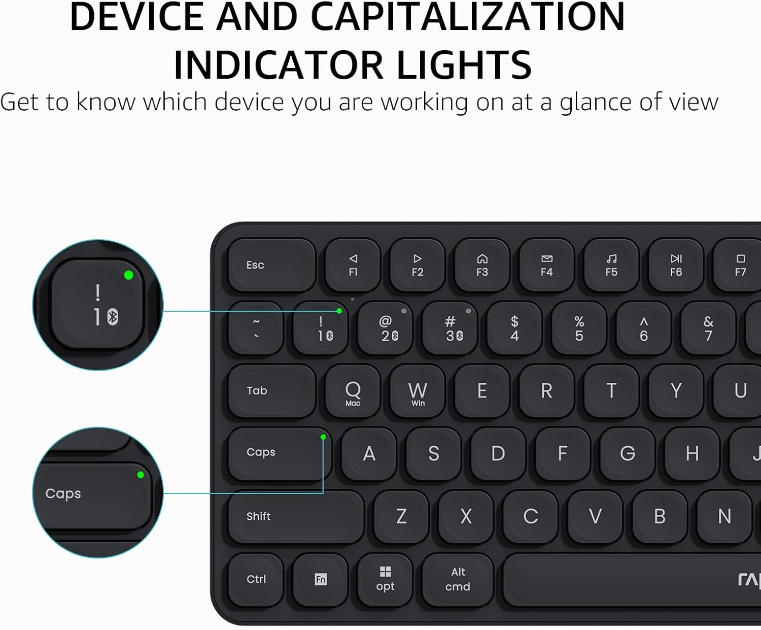 Rapoo 9010M Multi-Device Keyboard and Mouse Combo, 2.4Ghz/Bluetooth 5.0/4.0 Wireless Keyboard & Mouse Set for Windows/Mac/Linux/Chrome, Support 4 Devices, Low-Profile Silent Click, Battery Powered image number 2
