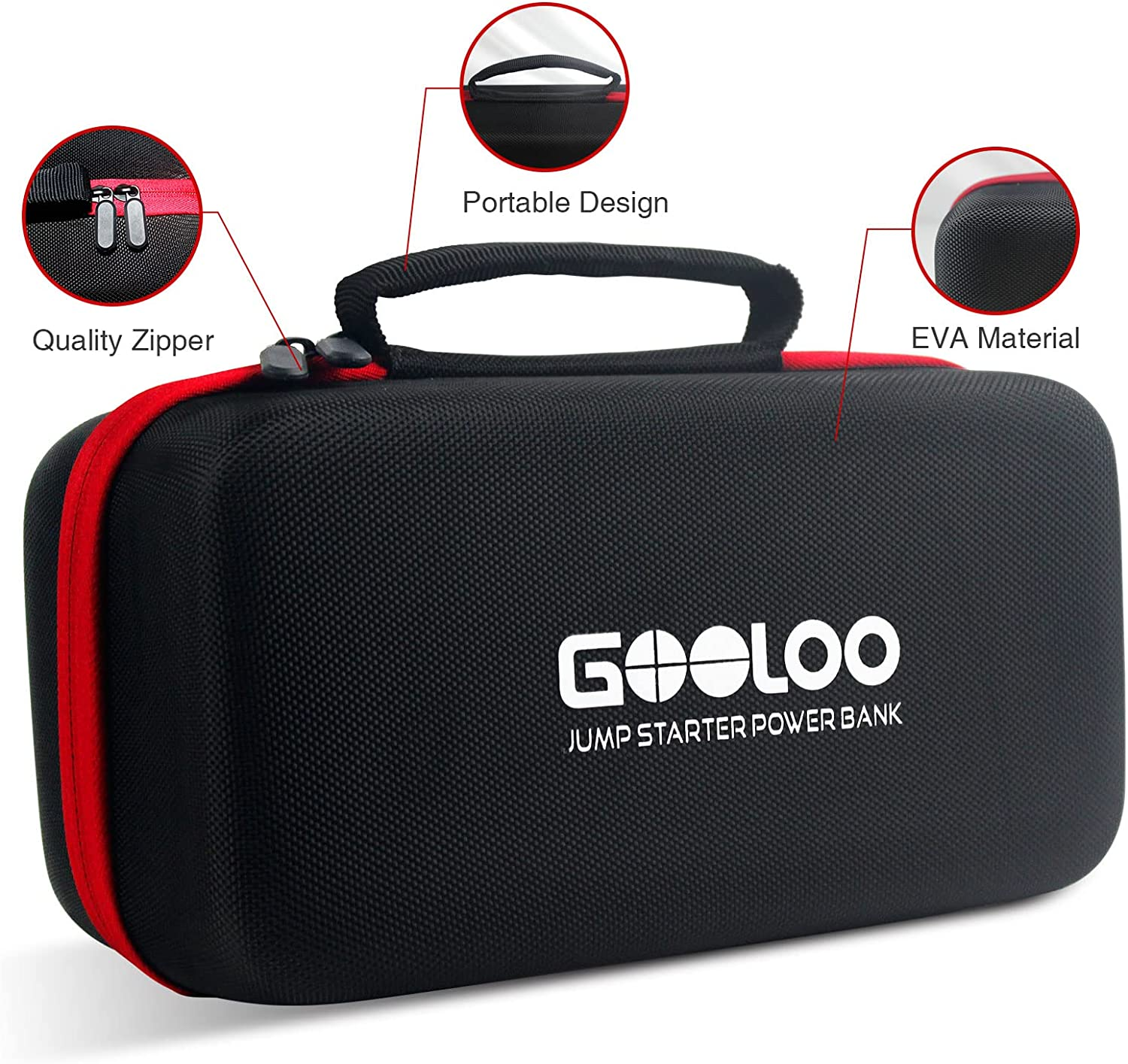 GOOLOO Eva Protection Case for GT3000 GT4000 GT4000S 12V Gooloo Jump Starters,Portable Hard Storage Case Car Tool Gadgets Carry Bag image number 5