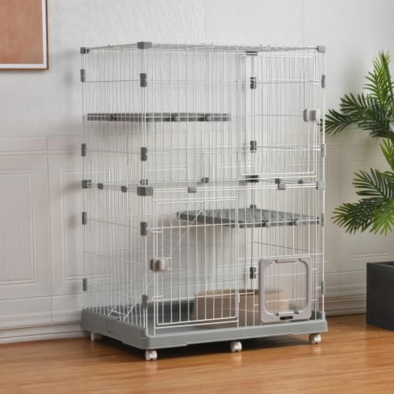 BTM Cat Cage, Storage Type, Cat Cage, 2 Tiers, 1 Tier, 4 Tiers, Casters, Cat House, Multi-Tier, Answering Machine, Protection, Escape Prevention, Multi-Headed Pet Cage, Stylish image number 6