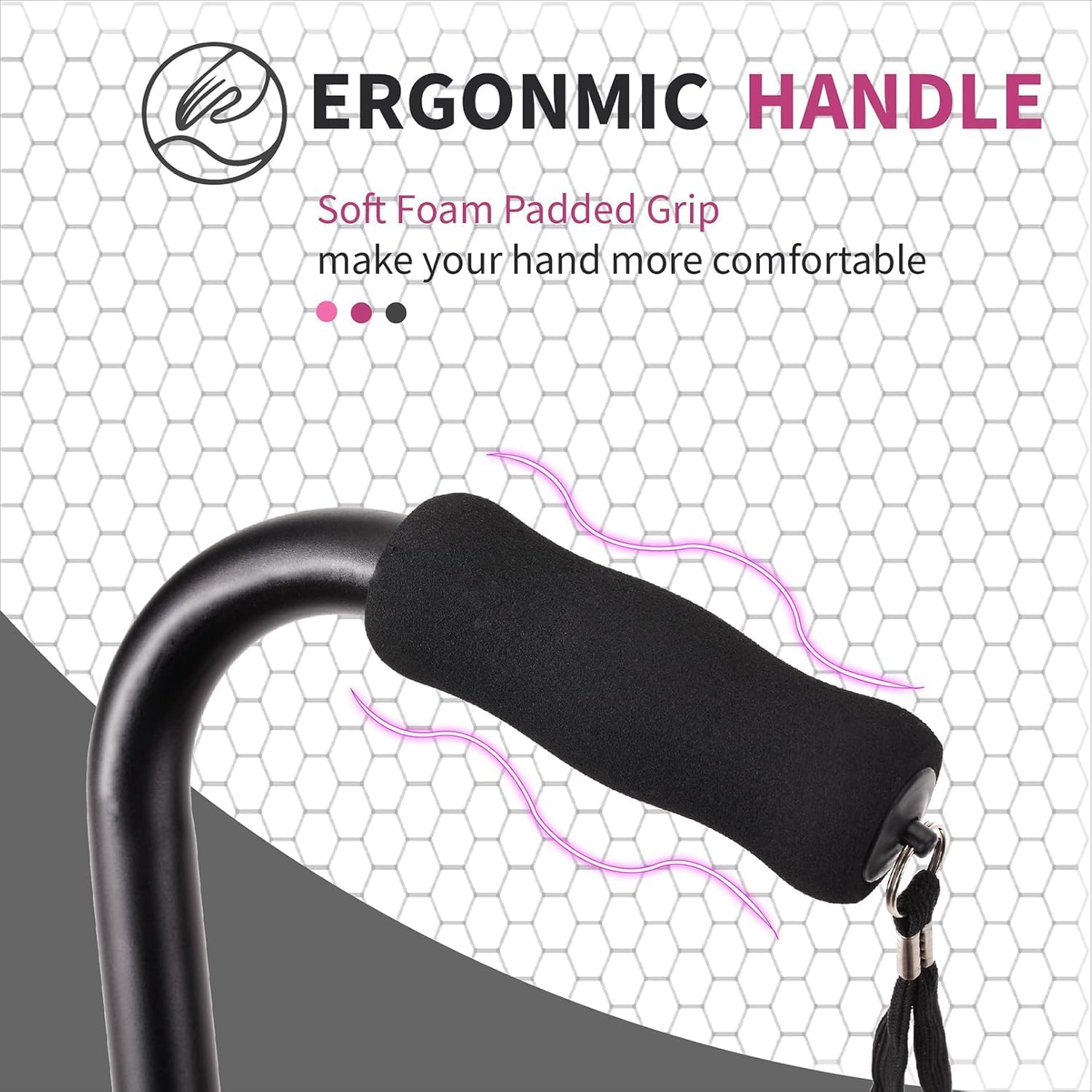 Walking Canes Stablize Women Quad Canes for Seniors & Adults Foldable Adjustable for Men & Women Heavy Duty Freestanding Cane for People with Leg Injuries 3 Footings image number 2