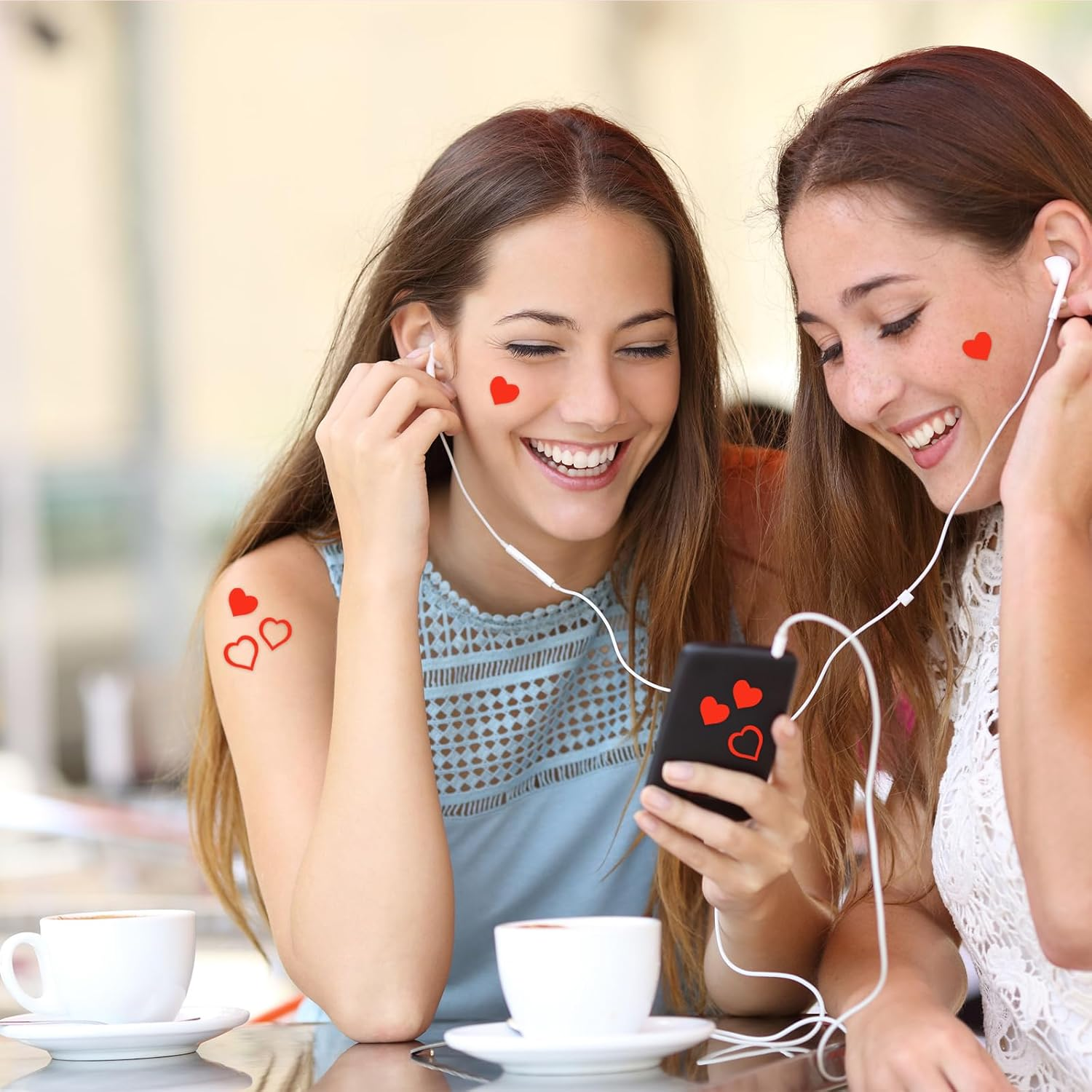 500 Pieces Tanning Stickers, 1 Inch Heart Shape Stickers Cute Body Stickers for Tanning Self Adhesive Sunbathing Stickers