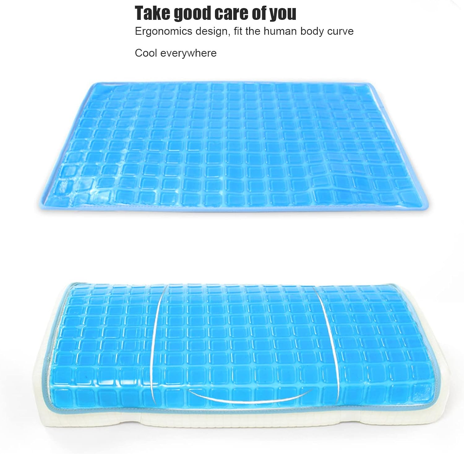 Pillow Cooling Pad, Large Head Contacting Area Washable, Recyclable Ergonomic Design Non Slip Elastic Belt Cooling Gel Pillow Mat for Home or Beauty Salon image number 1