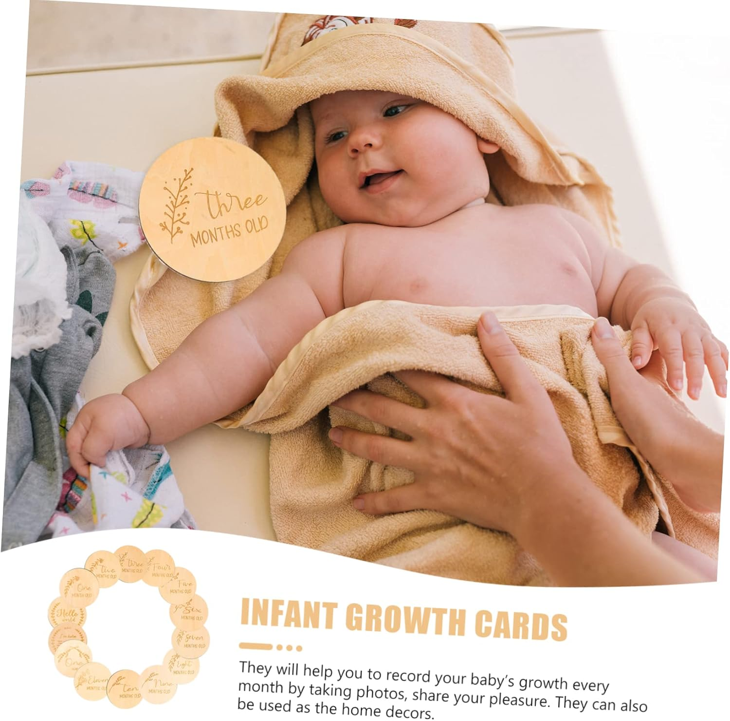 14Pcs Milestone Wooden Sign Newborn Photo Props Growth Decor Nursery Furniture image number 4