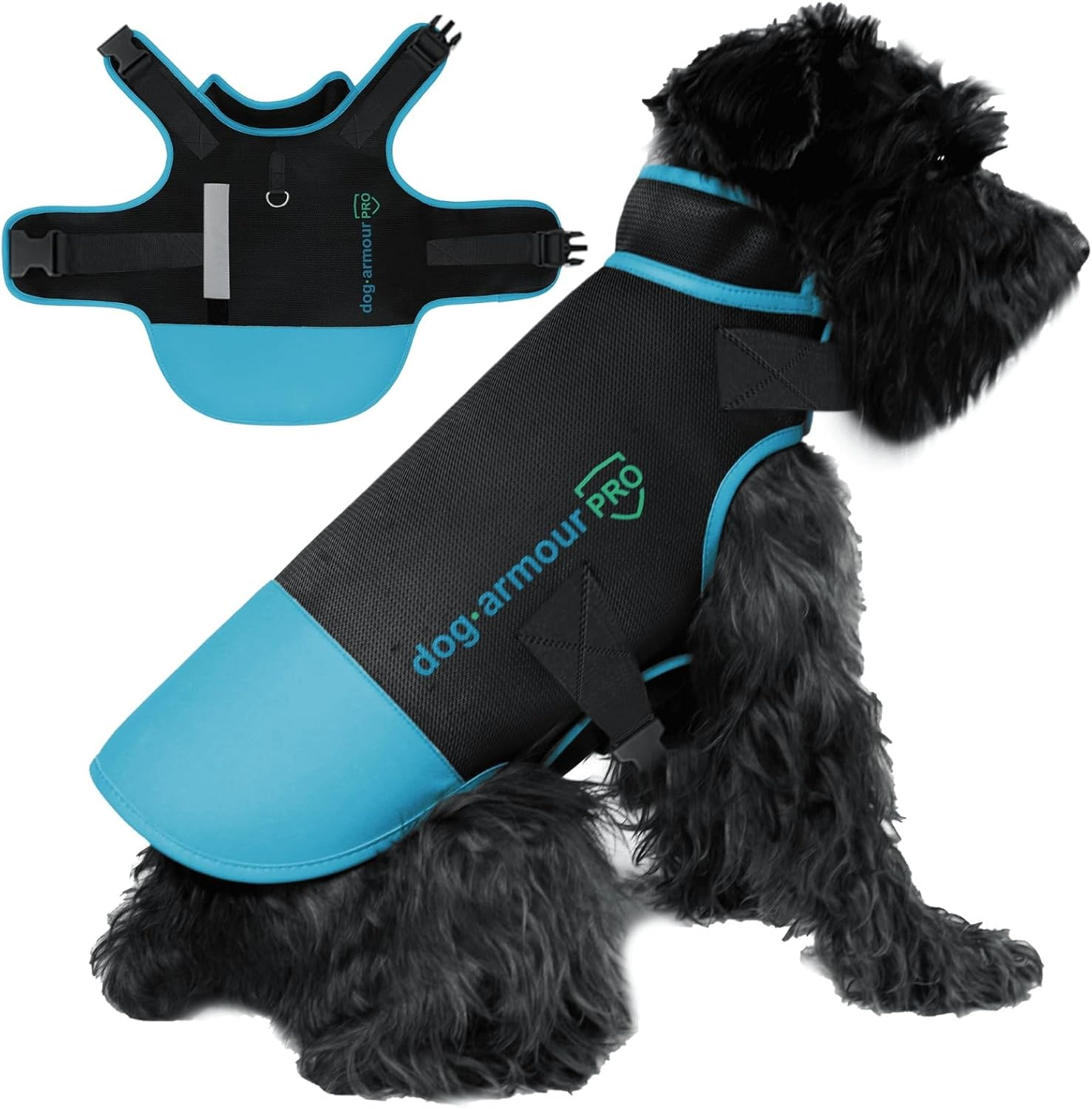 Dog Armour PRO Protective Dog Harness Vest for Dogs &ndash; Shield Your Pet from Raptor and Animal Attacks &ndash; Adjustable, Choke Free, Waterproof, Reflective (XXS, Blue)