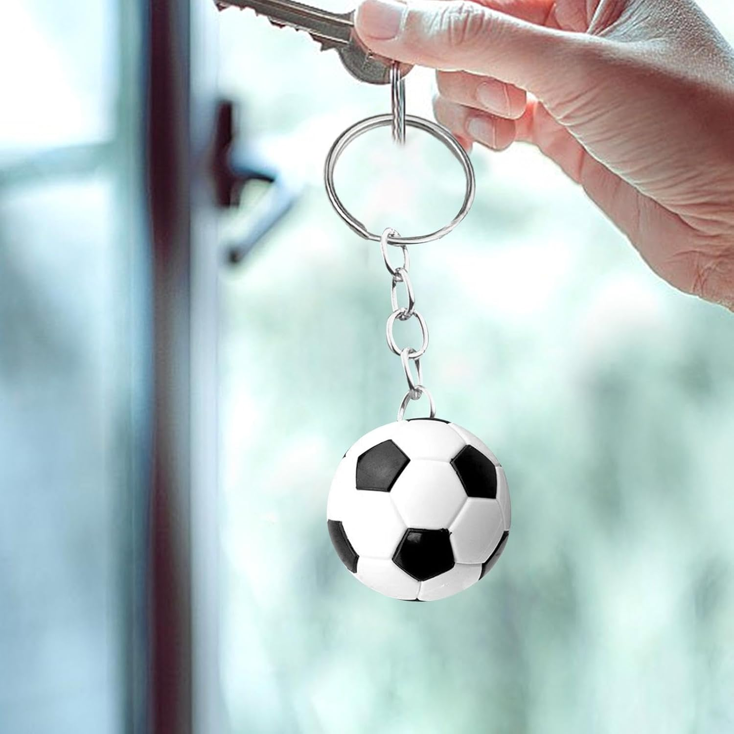 Sports Theme Key Chains,Tennis Keychains | Tiny Sport Keychains Soccer Football Keyring for Parties Favors School Reward - Football image number 4