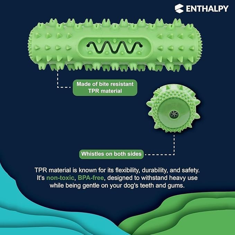 Durable Dog Chew Toy,Indestructible Bone for Aggressive Chewers,Promotes Dental Health and Teething Relief,Puppy Teething Bone Toy(Green) image number 2