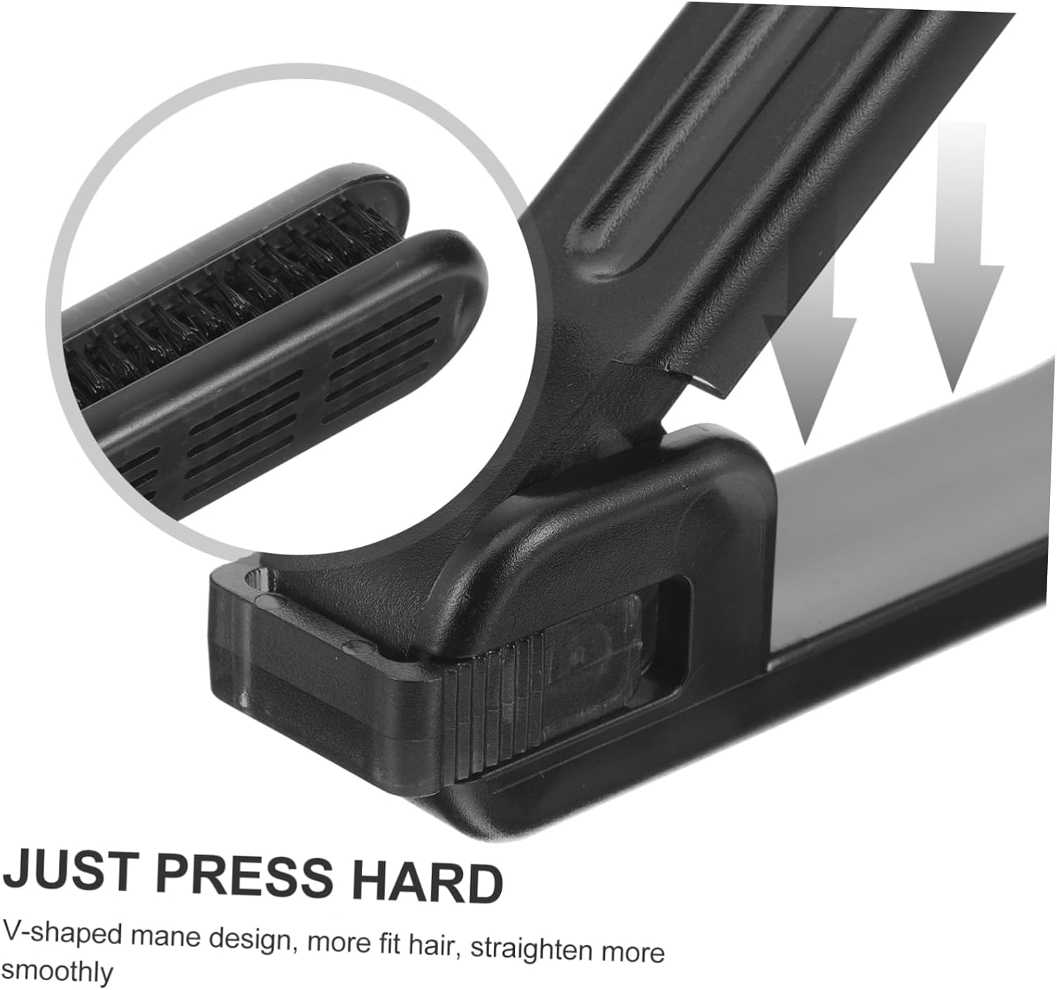 Gogogmee Double Sided Hair Straightening Brush V-Shape Bristles Black High Temperature Resistant Anti-Static for Women Hair Styling Tool for Salon Use