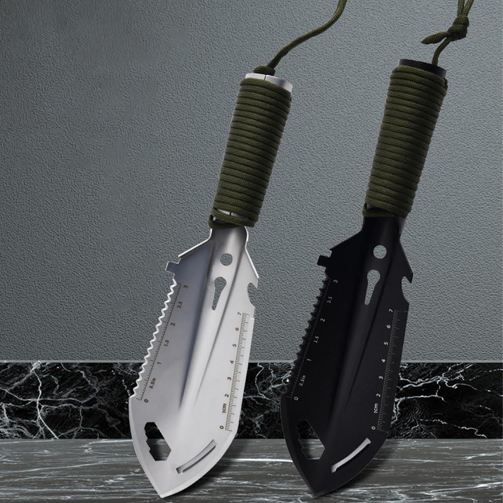 HHWRT Portable Survival Shovel, Entrenching Tool, Multifunctional Camping Gear Survivals Tools, Folding Survival Shovel, Camping Shovels, Versatile Gardening Trowel, Survivals Gear (2Pcs) image number 4