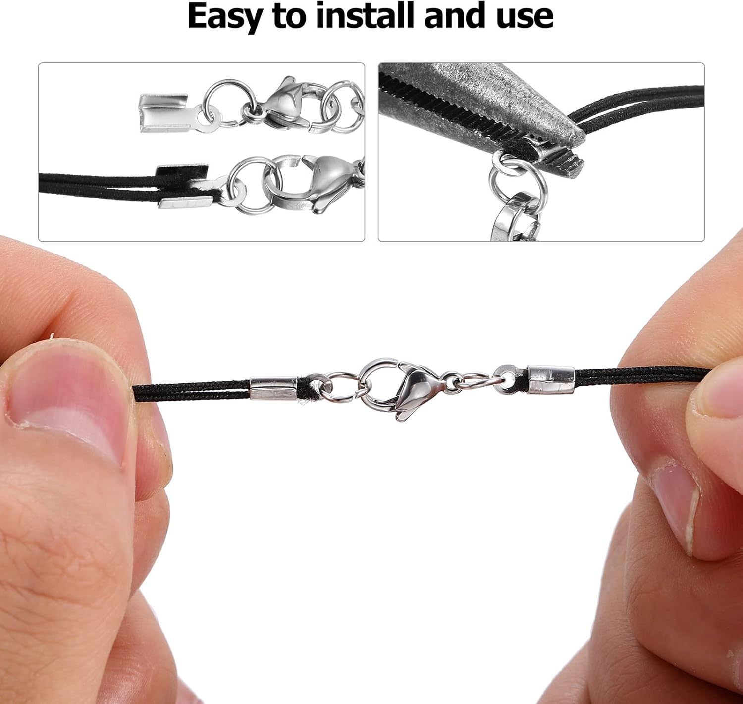 TEHAUX 80Pcs Lobster Clasp, Necklace Clasps and Closures Jewellery Clasp Clips Stainless Steel Lobster Claw Clasps Jump Rings Lobster Clasp for DIY Necklace Bracelets Jewelry Making Accessories